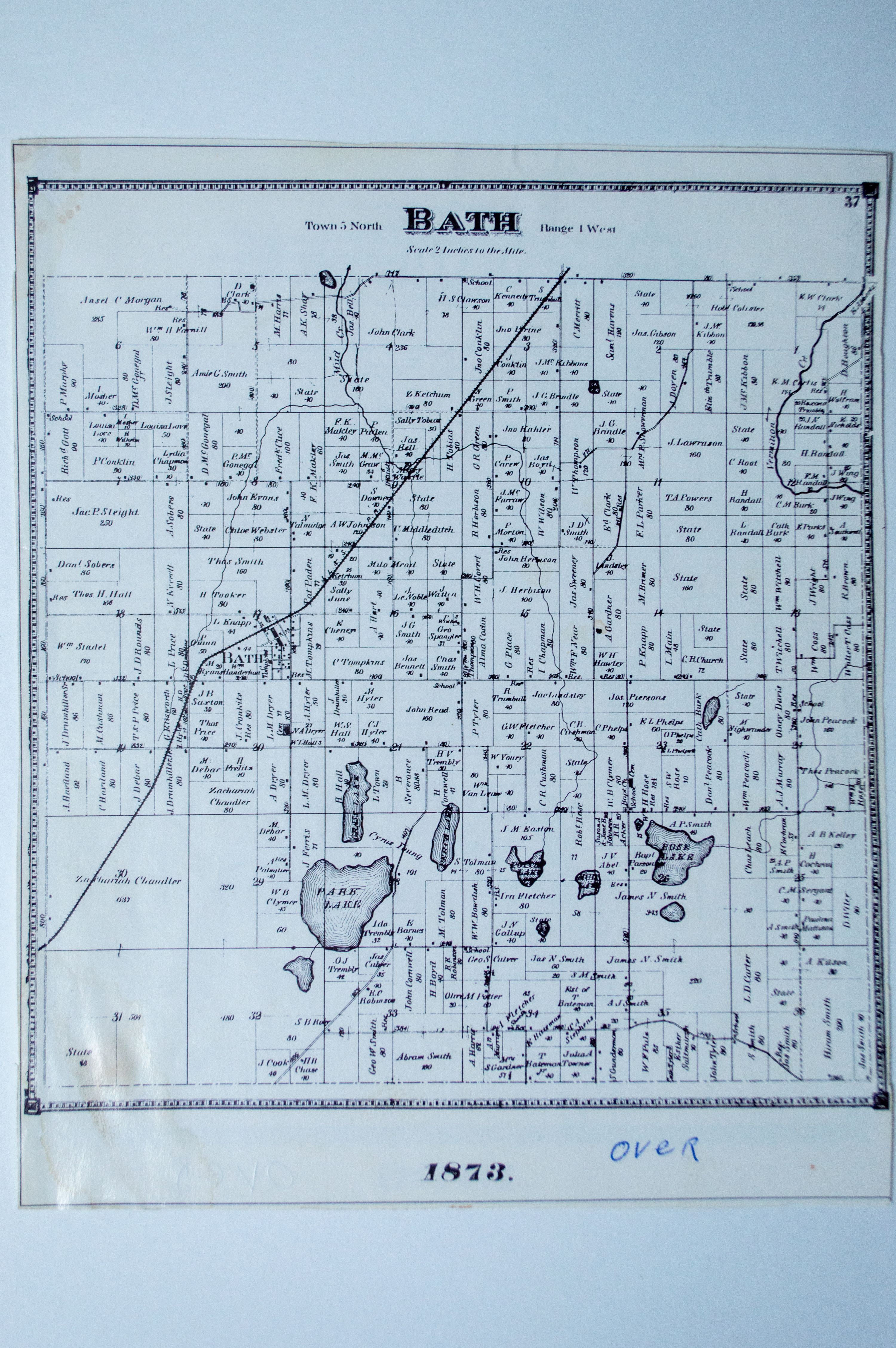 Map of Bath, Michigan 1873