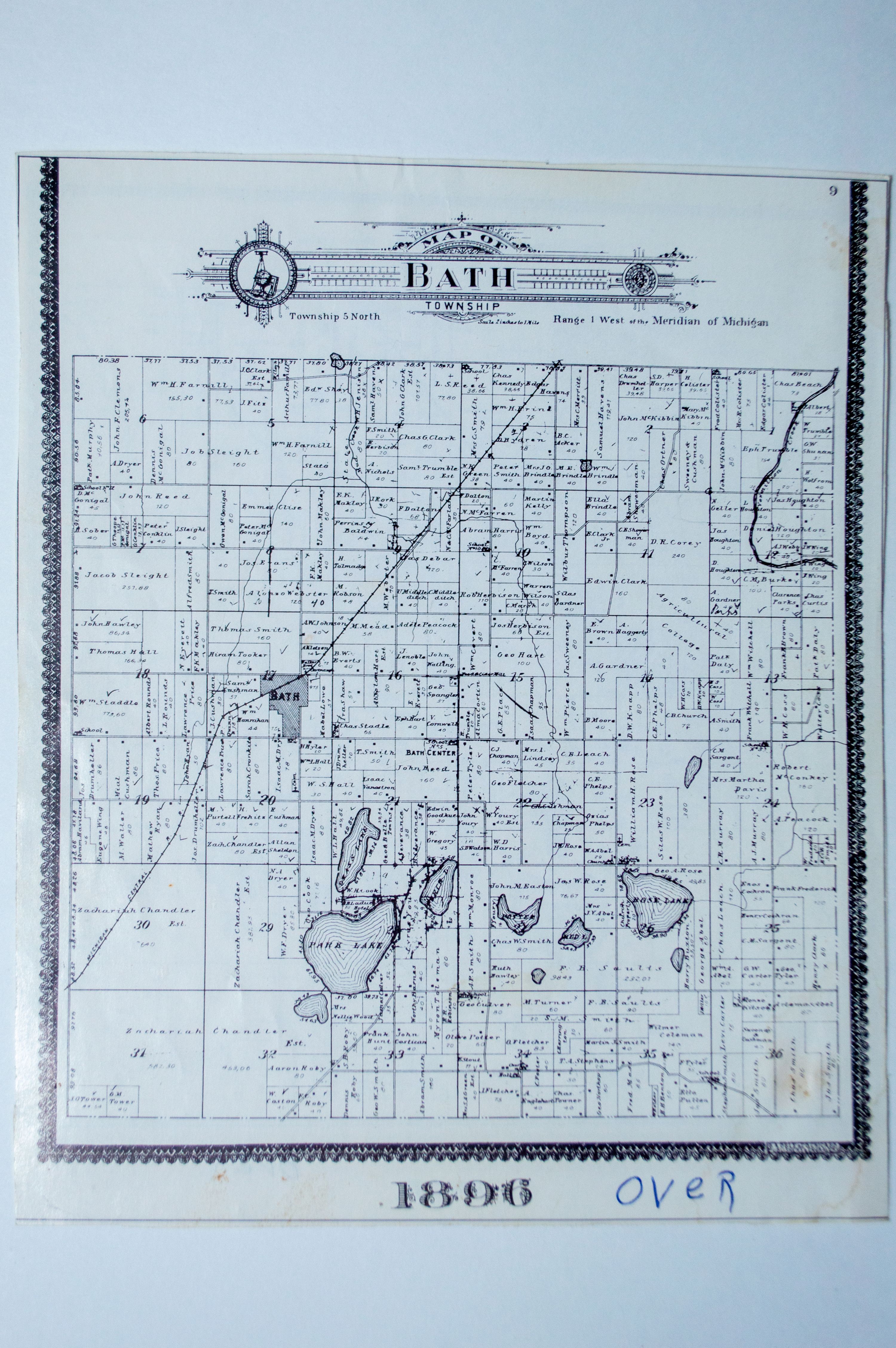 Map of Bath Township, Michigan 1896